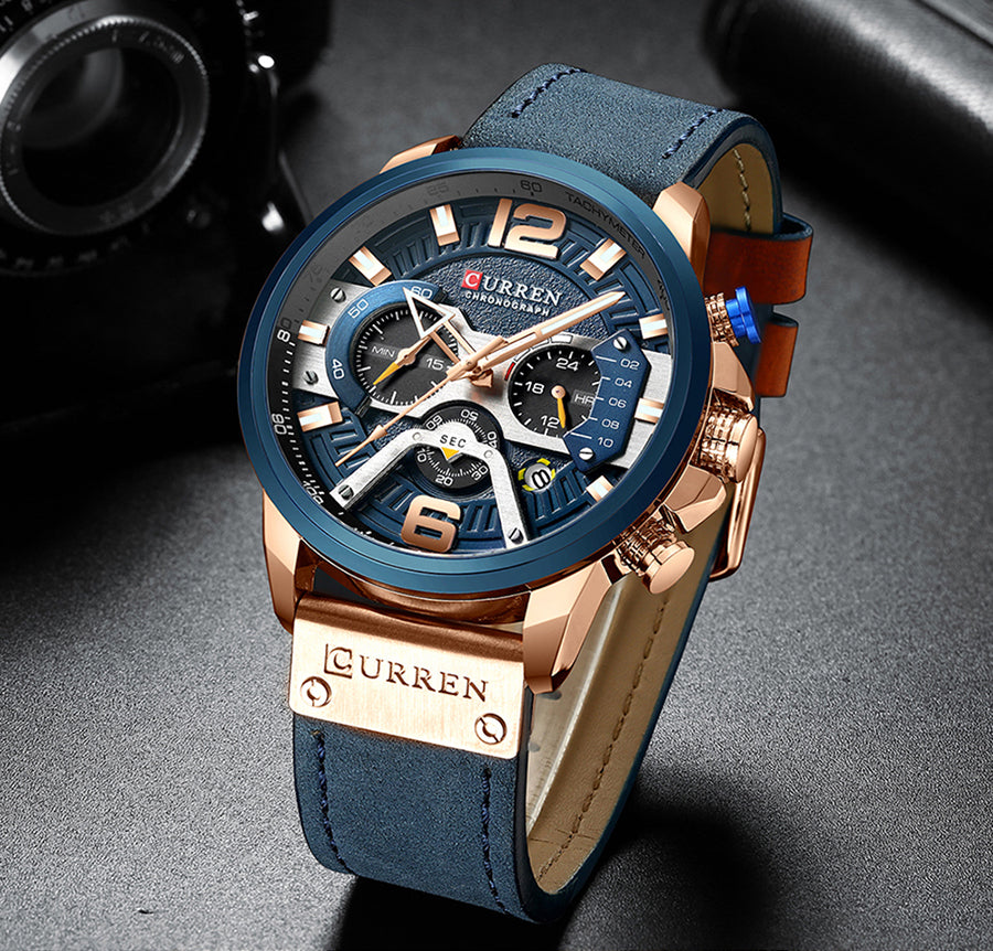 RELOJ CURREN - ELEGANTE AZUL | SKU: CUR-28 - CLOCK-PERU