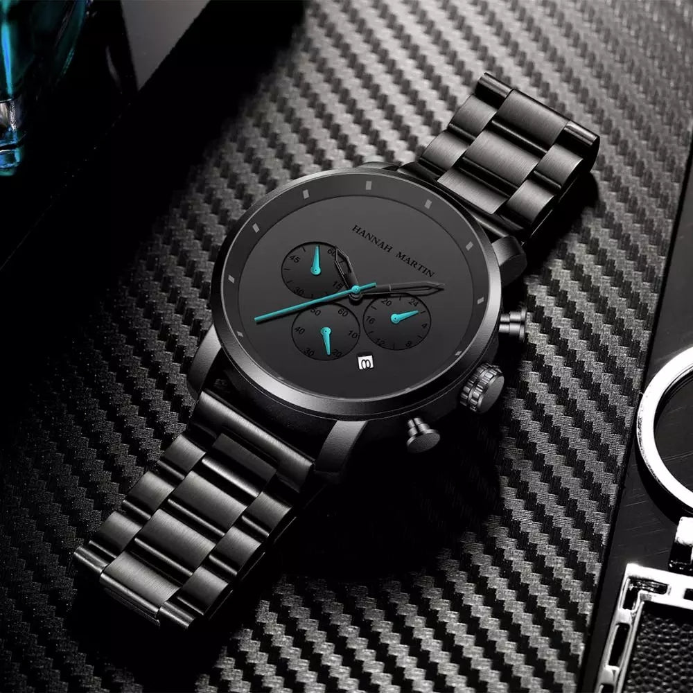 RELOJ HANNAH MARTIN - NEGRO TURQUESA | HAN-7 | HAN-61