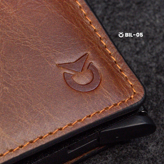 BILLETERA CUERO-SMART MARRÓN PARA HOMBRE | SKU: BIL-05