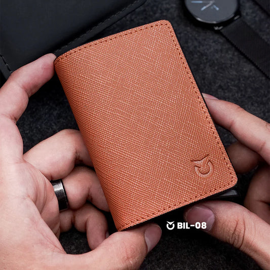 BILLETERA CUERO-SMART MARRON CLARO PARA HOMBRE | SKU: BIL-08