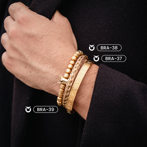 BRAZALETE TRENZADO CASUAL GOLD | BRA-38