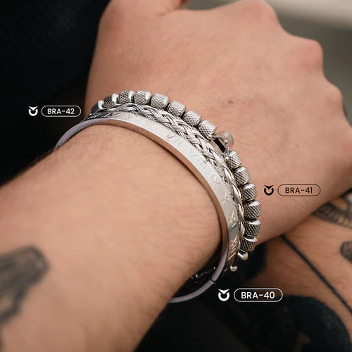 BRAZALETE PLATEADO ROMANO | BRA-40