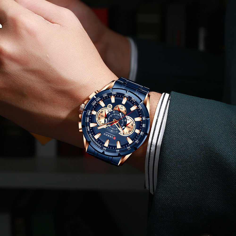 RELOJ CURREN - QUARTZ AZUL | SKU: CUR-33 - CLOCK-PERU