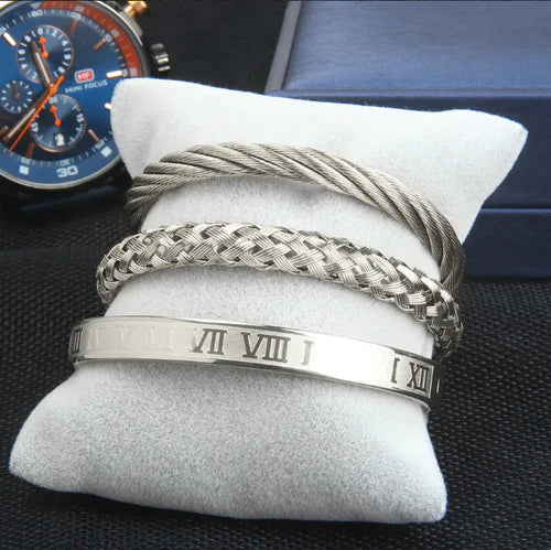 BRAZALETE PLATEADO ROMANO | BRA-40
