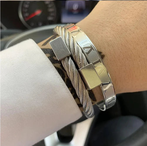 BRAZALETE PLATEADO ROMANO | BRA-40