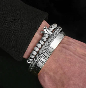 BRAZALETE PLATEADO REY | BRA-42