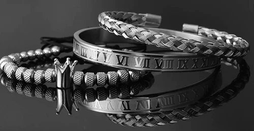BRAZALETE PLATEADO REY | BRA-42