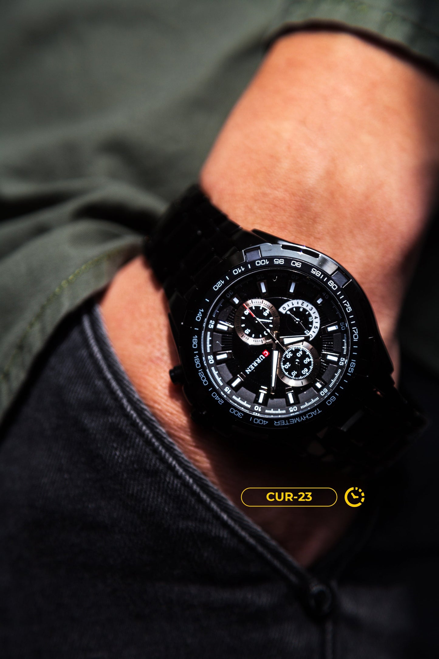 RELOJ CURREN - ULTRA NEGRO | SKU: CUR-23 - CLOCK-PERU
