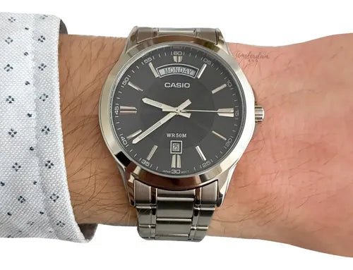 MTP-1381D | RELOJ CASIO ORIGINAL DE ACERO PLATEADO | CAS-105