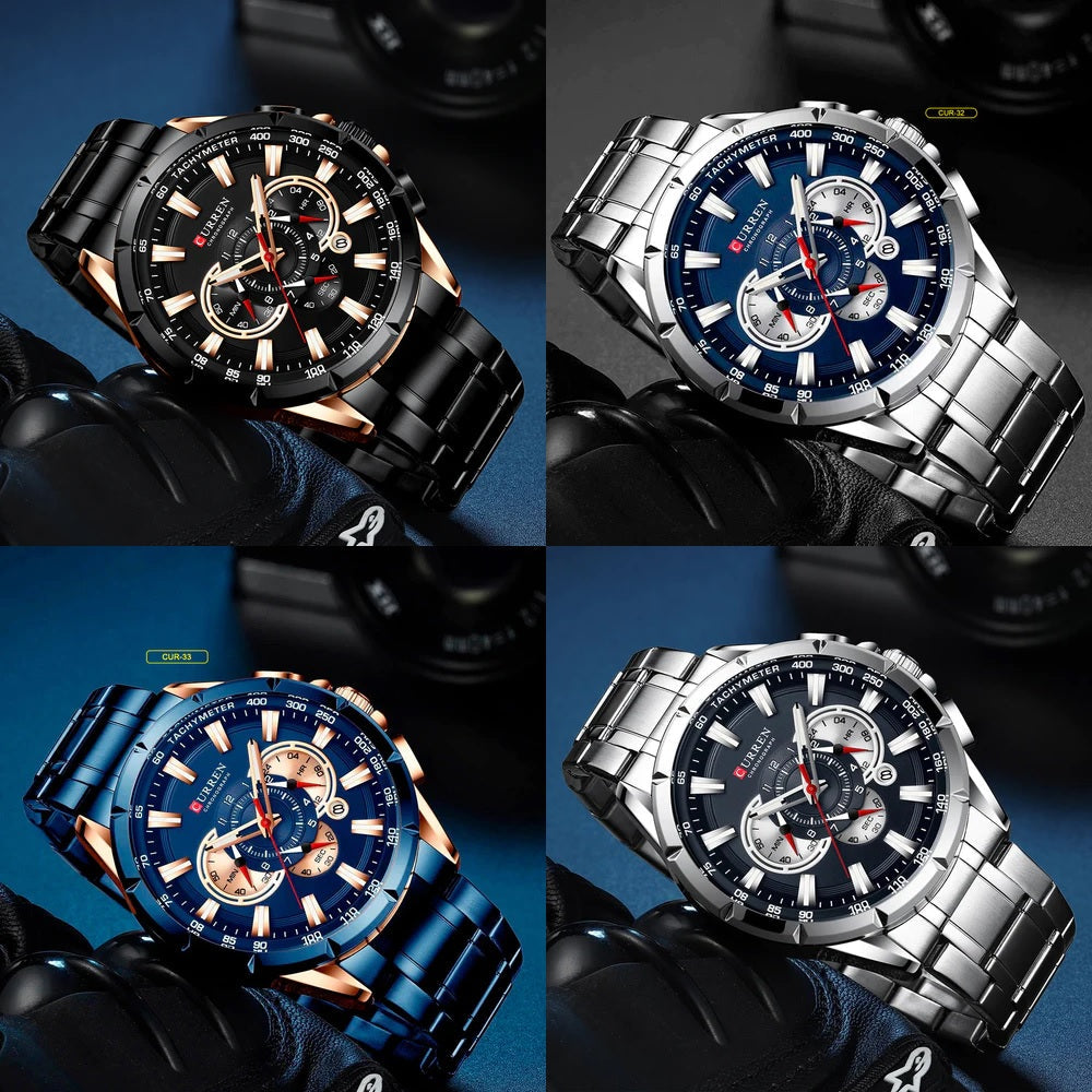 RELOJ CURREN ORIGINAL - ELEGANTE - NEGRO - PLATEADO - AZUL 8363 | CUR-31 I CUR-32 I CUR-33 I CUR-75