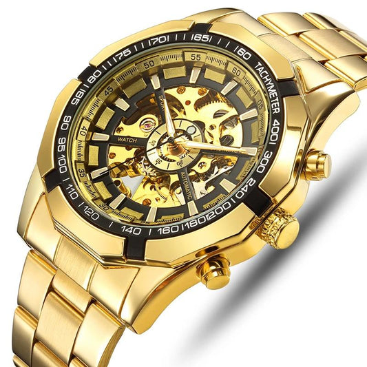 RELOJ FORSINING - AUTOḾTICO DORADO | SKU: FOR-2 - CLOCK-PERU