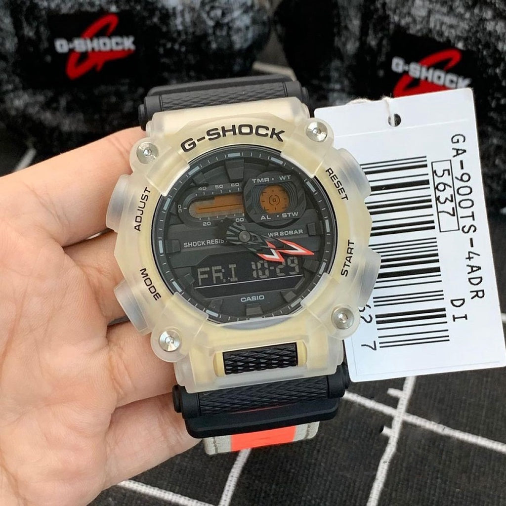 RELOJ G-SHOCK DEPORTIVO BEIGE, NEGRO CON ANARANJADO | SKU: G-S-257