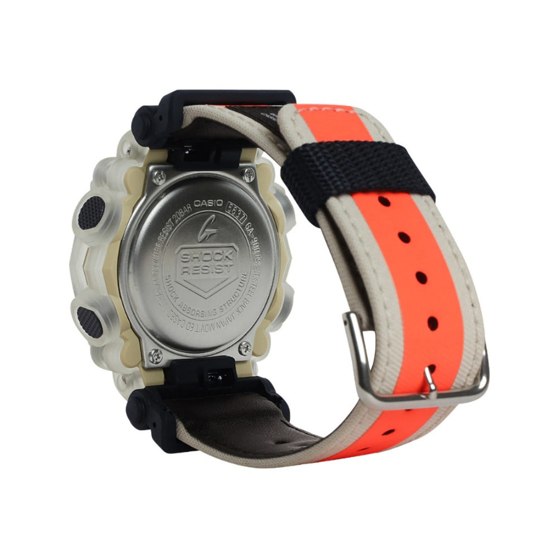 RELOJ G-SHOCK DEPORTIVO BEIGE, NEGRO CON ANARANJADO | SKU: G-S-257