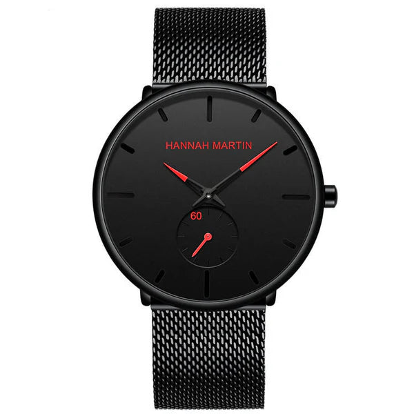 RELOJ HANNAH MARTIN ORIGINAL NEGRO ROJO | HAN-65