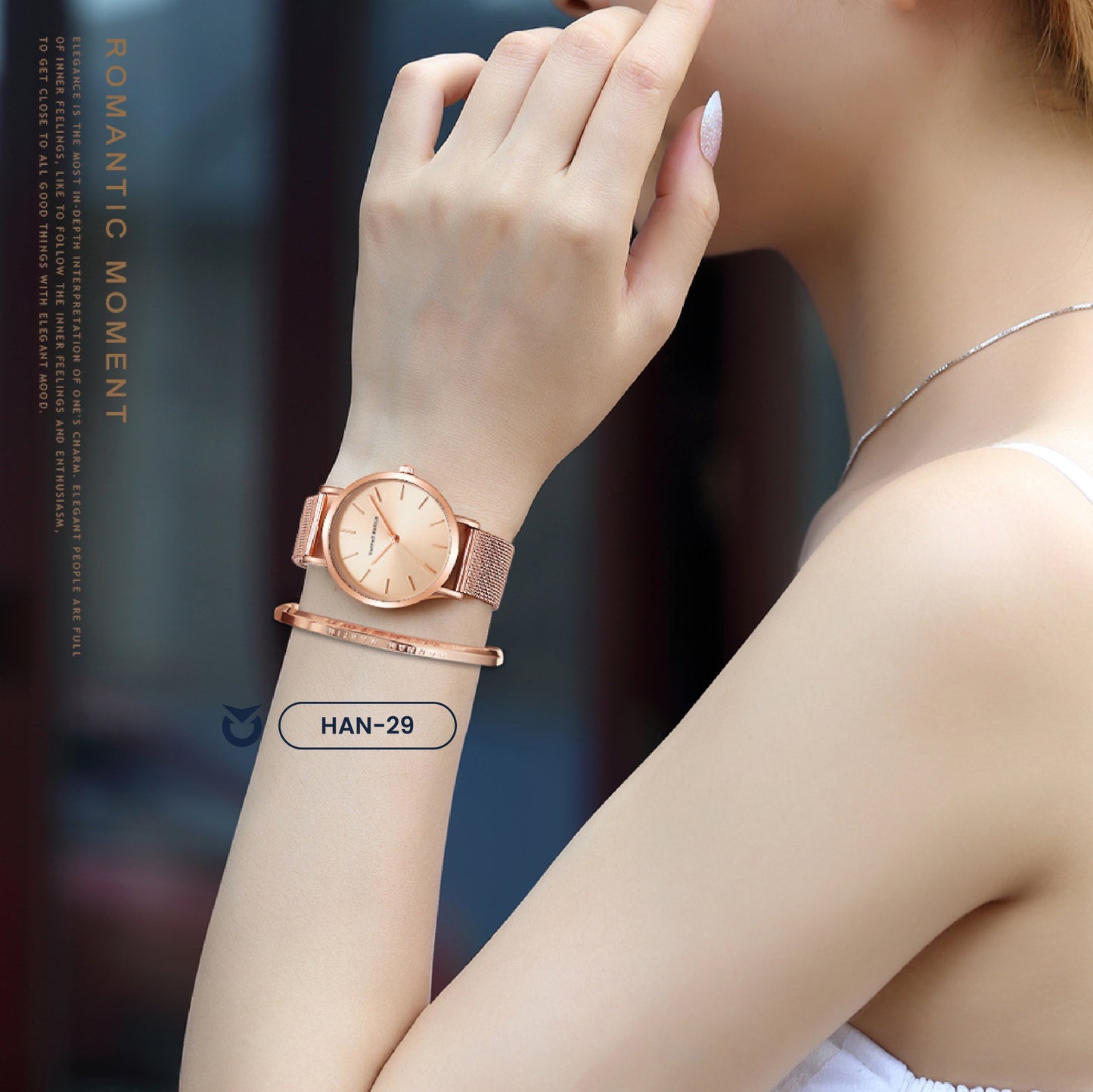 RELOJ HANNAH MARTIN MATE ROSA CLASSY | SKU: HAN-29