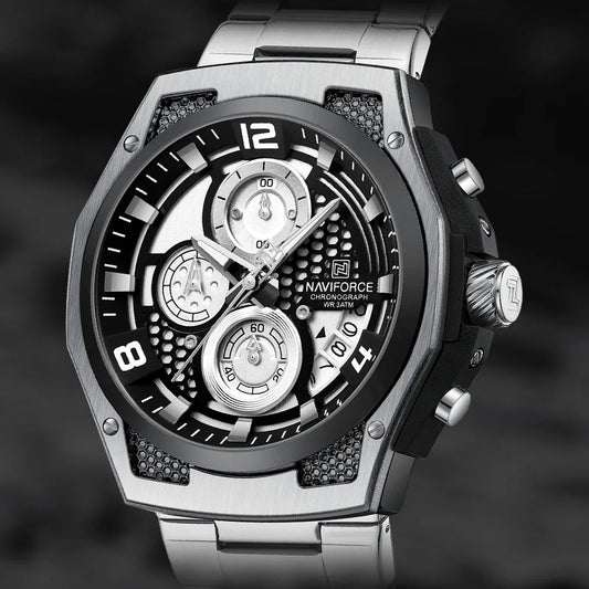 RELOJ NAVIFORCE NF 8051 ORIGINAL ELEGANTEN NEGRO PLATEADO 8051 | NAV-105, NAV-106