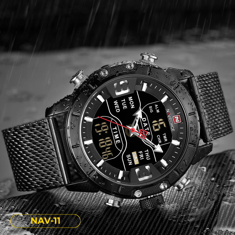 RELOJ NAVIFORCE ORIGINAL - ACERO AZUL, Negro | SKU: NAV-10 | NAV-11