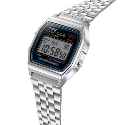 RELOJ CASIO VINTAGE A159W-N1DF ORIGINAL PLATEADO | SKU: CAS-143
