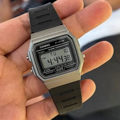 RELOJ CASIO ORIGINAL NEGRO | F-91WM-1BDF | CAS-1