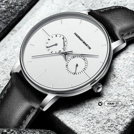 RELOJ ORIGINAL HANNAH MARTIN ELEGANTE Y CASUAL - NEGRO BLANCO | SKU: HAN-77