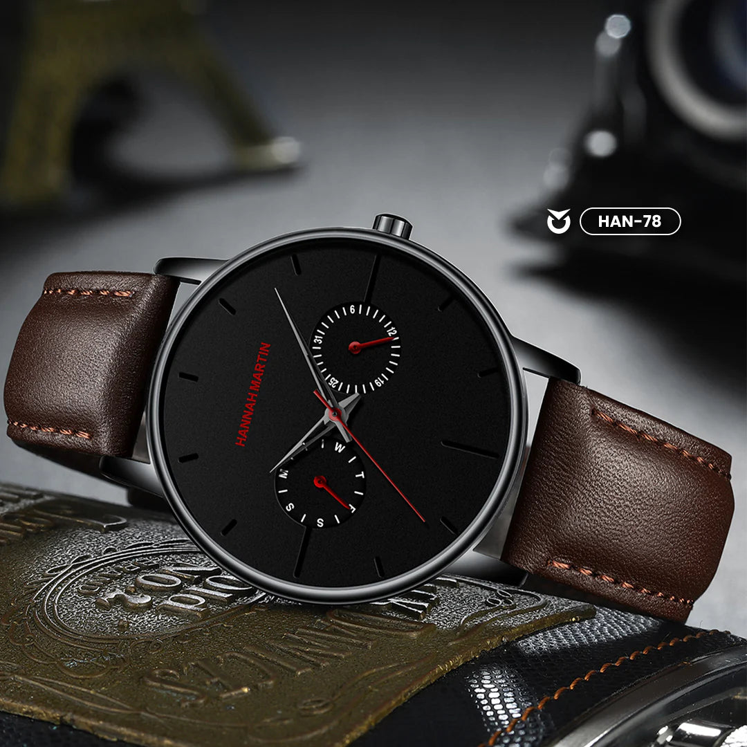 RELOJ ORIGINAL HANNAH MARTIN 150 ELEGANTE Y CASUAL - NEGRO, MARRON Y PLATEADO | HAN-73 | HAN-74 | HAN-75 | HAN-76 | HAN-77 | HAN-78
