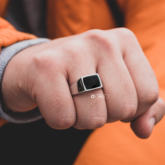 ANILLO RECT NEGRO | RIN-05