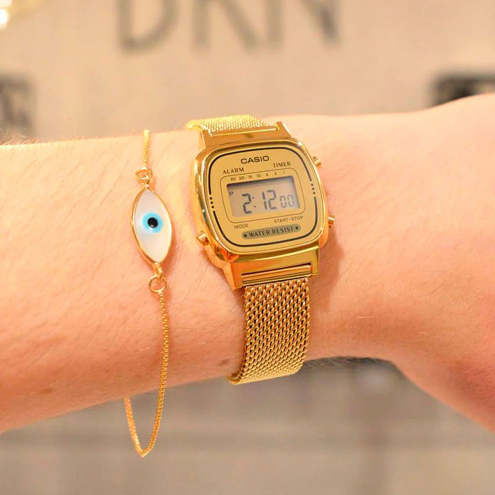 RELOJ CASIO ORIGINAL DE ACERO DORADO | LA-670WGA-9 | CAS-215