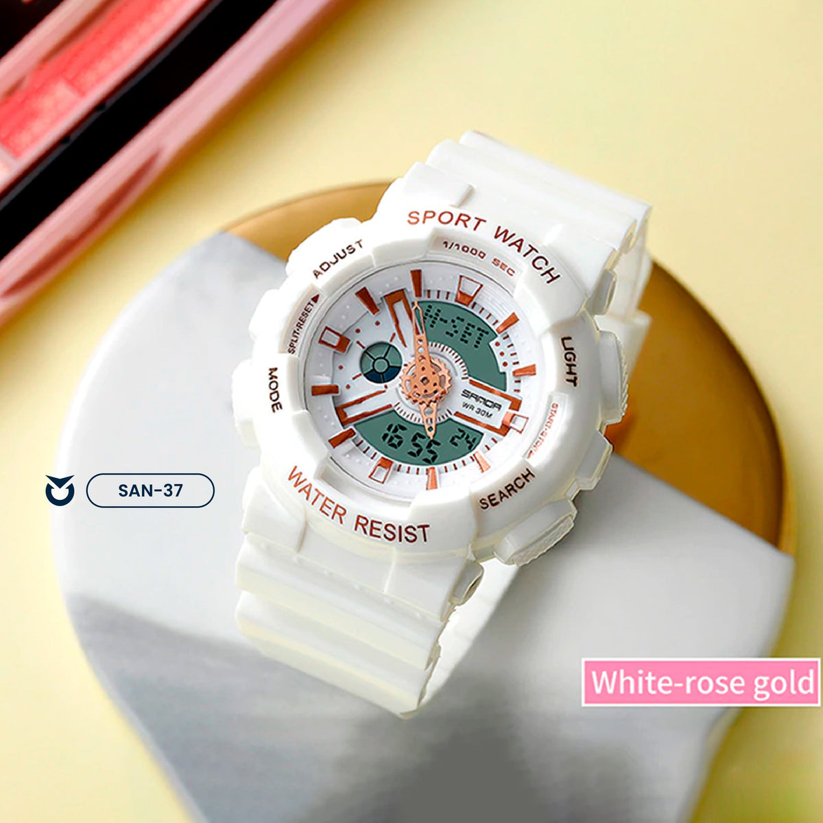 RELOJ SANDA BLANCO PERLA ROSA | SAN-37