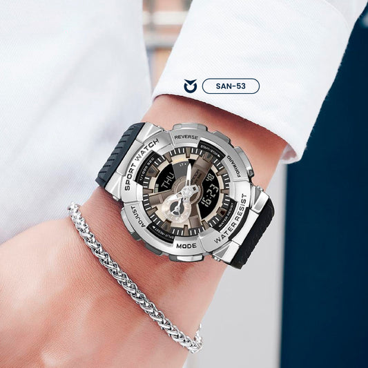 RELOJ SANDA BLACK SILVER WILD | SAN-53