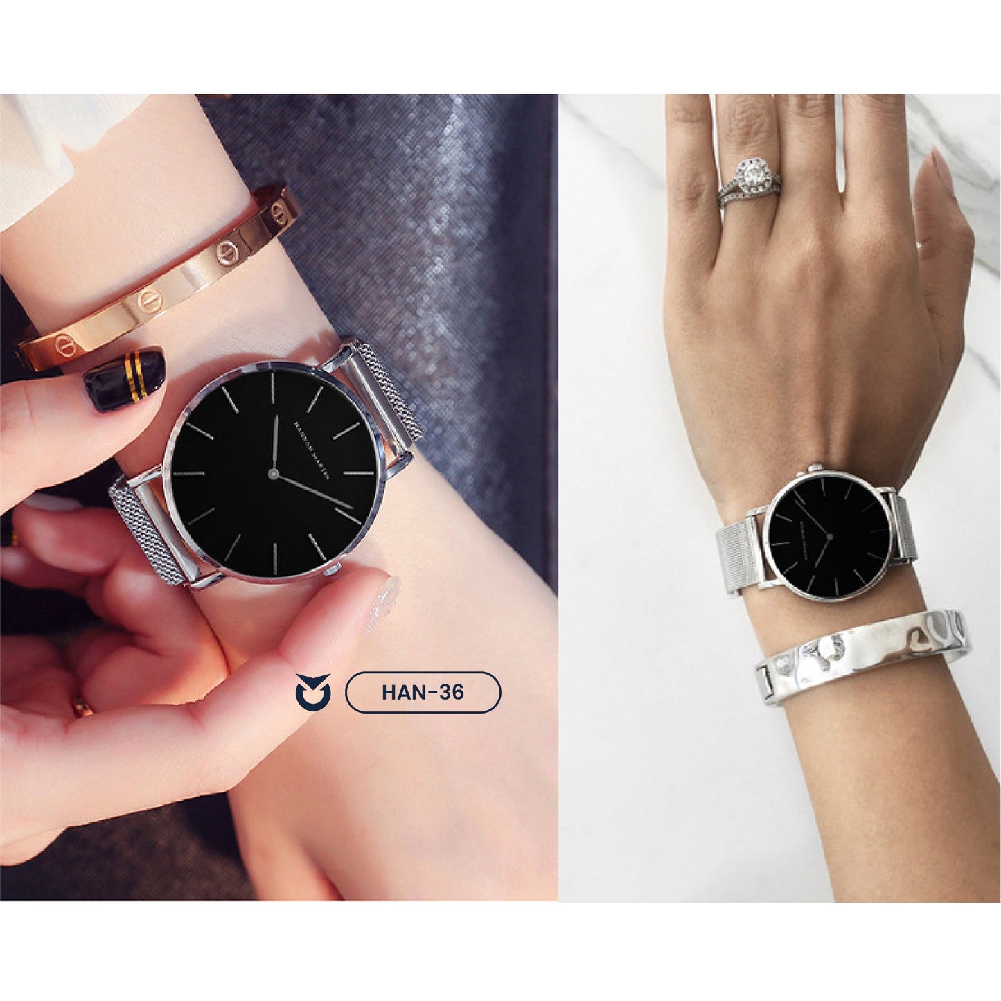 RELOJ HANNAH MARTIN - PLATEADO CASUAL | SKU: HAN-36