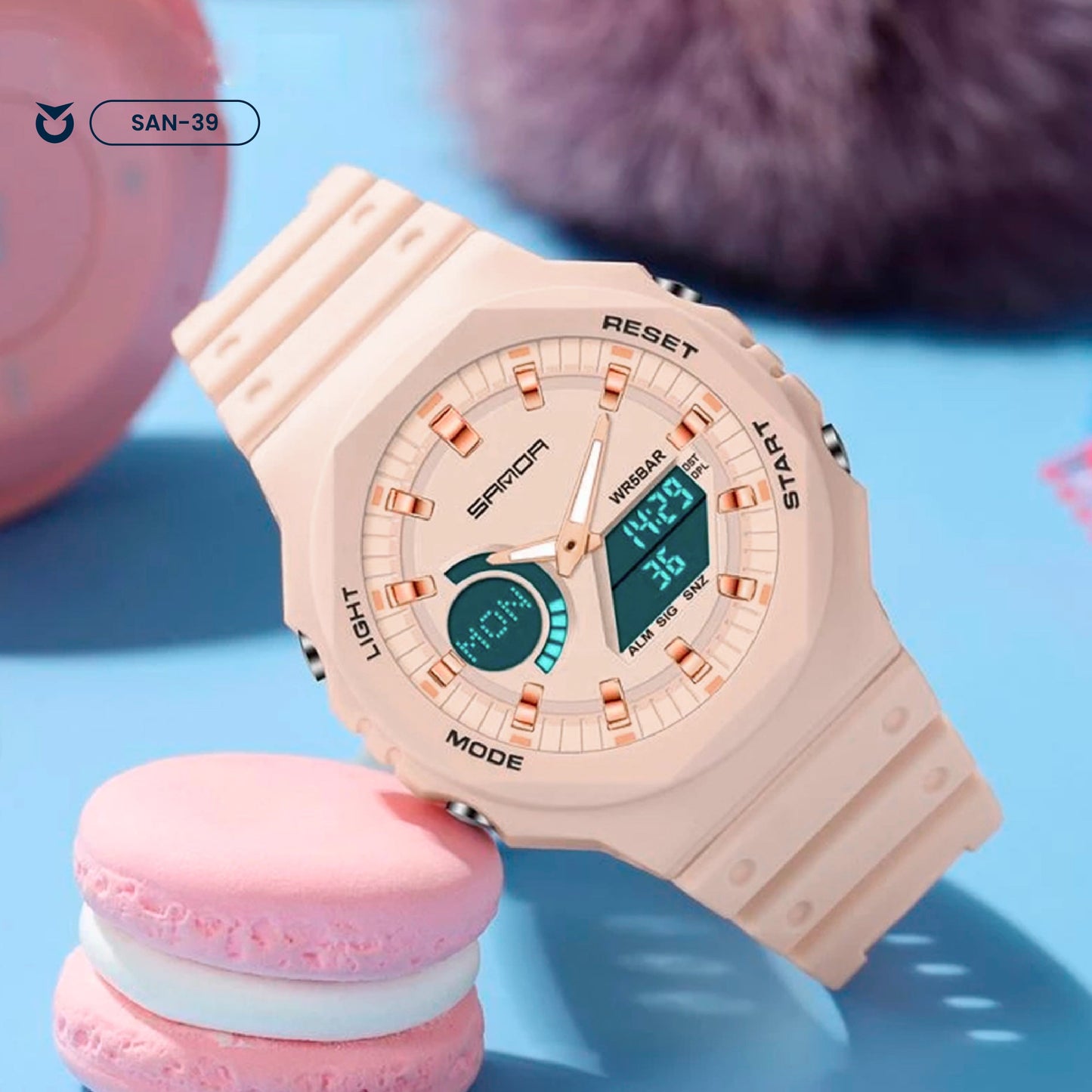 RELOJ DEPORTIVO SANDA MODERN PINK & WHITE | SAN-39