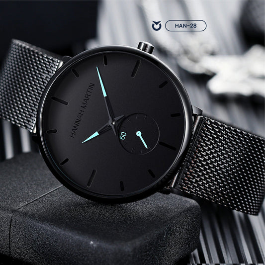 RELOJ HANNAH MARTIN MATE NEGRO Y CELESTE CRIMINAL | SKU: HAN-28