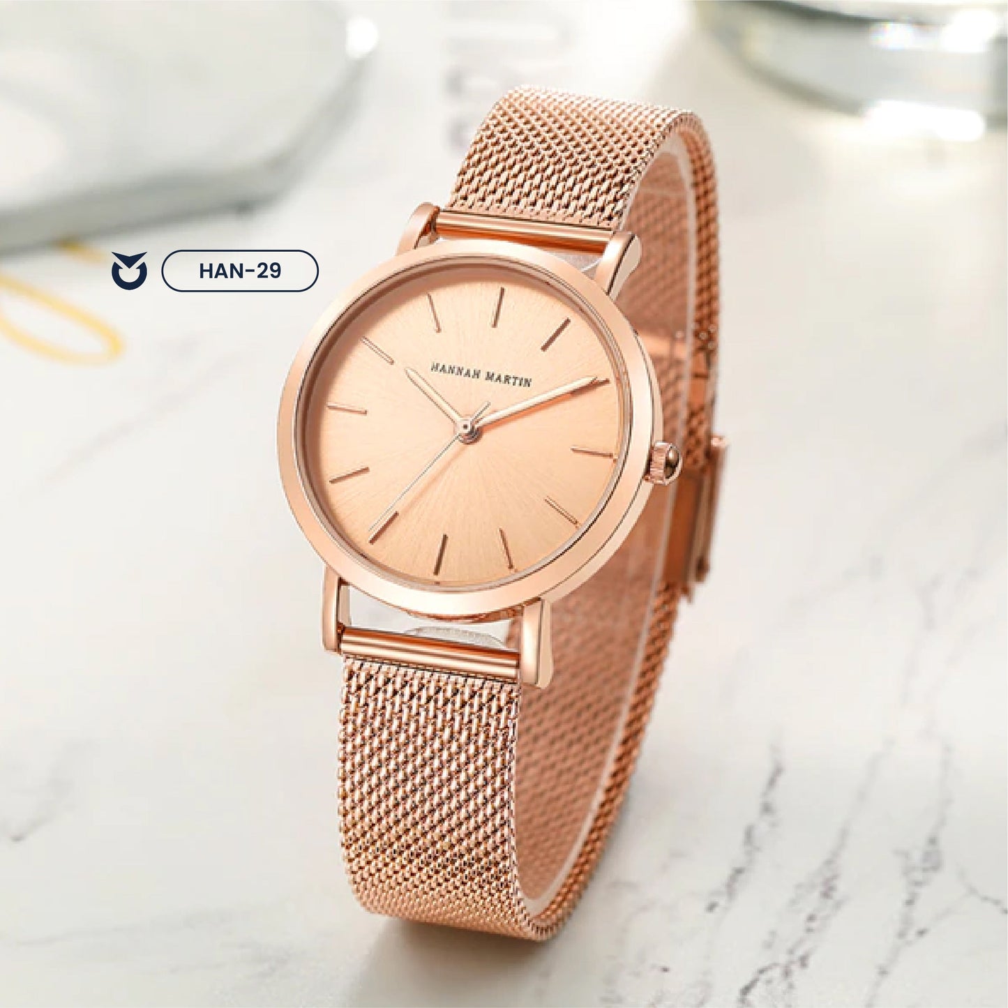 RELOJ HANNAH MARTIN MATE ROSA CLASSY | SKU: HAN-29