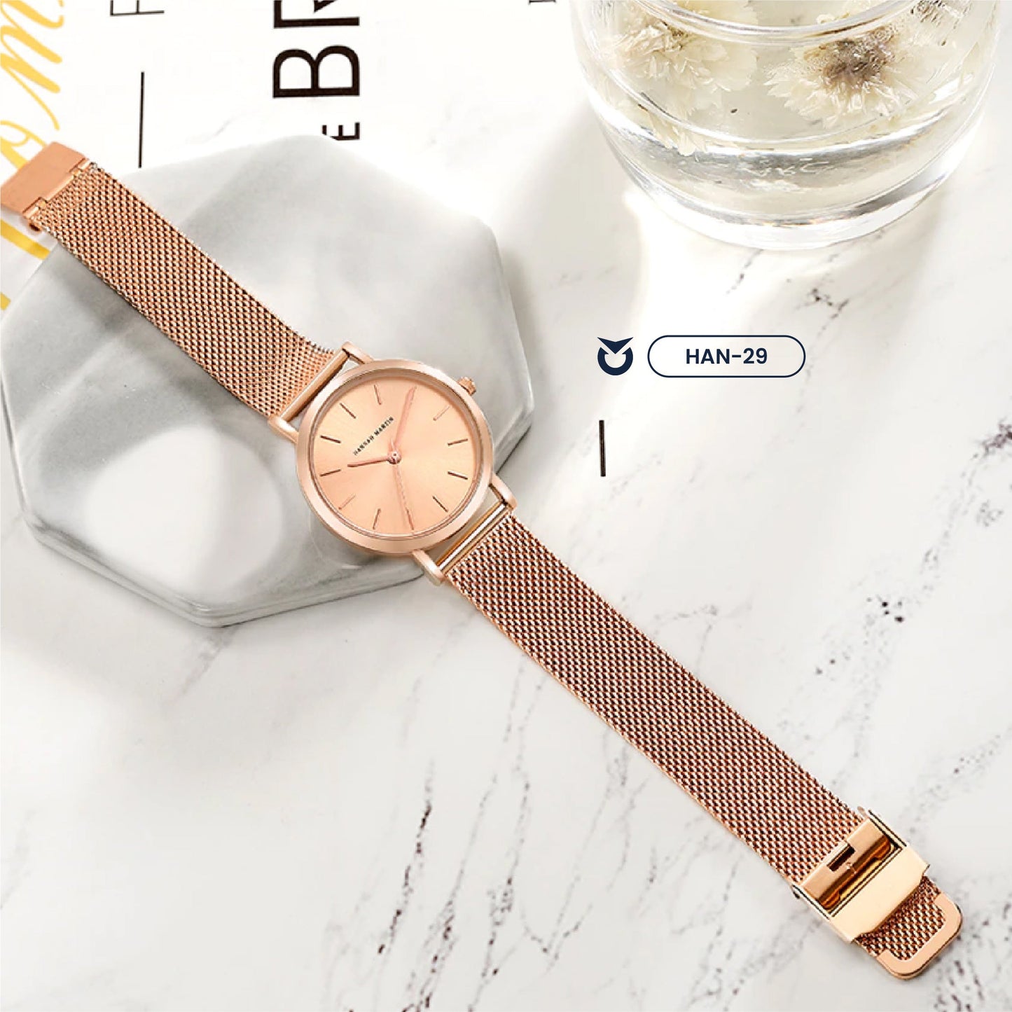 RELOJ HANNAH MARTIN MATE ROSA CLASSY | SKU: HAN-29