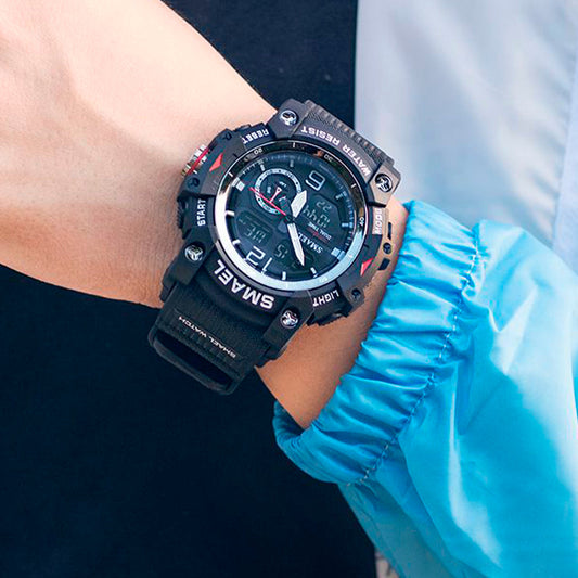 RELOJ SMAEL - NEGRO CAUCHO MILITAR | SKU: SMA-16