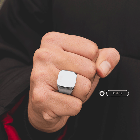 ANILLO CARBÓN PLATEADO | RIN-19