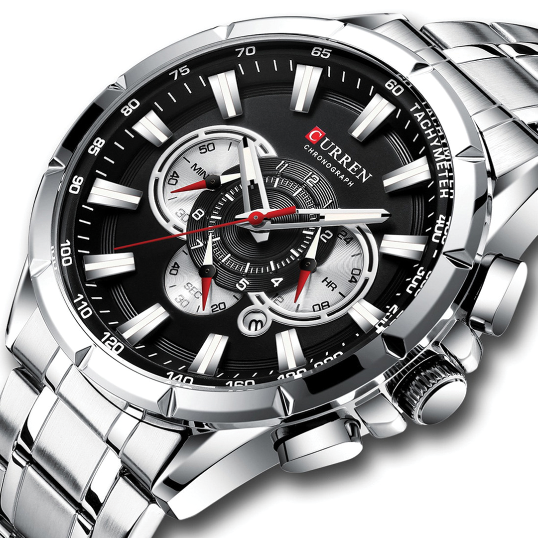 RELOJ CURREN - SILVER BLACK | SKU: CUR-75