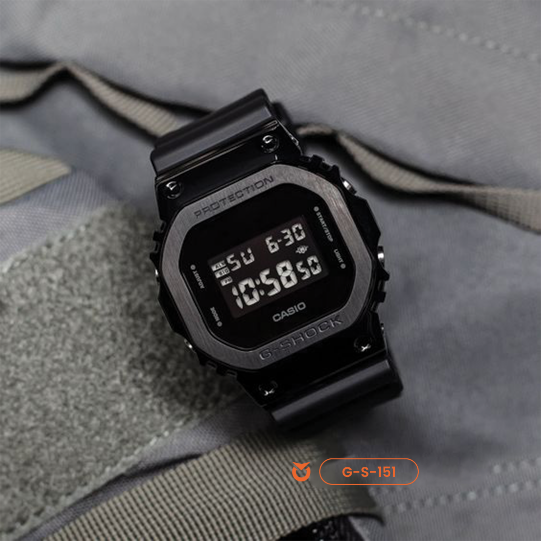 RELOJ G-SHOCK SQUARE BLACK - GM-5600 - DEPORTIVO CASUAL - NEGRO PARA HOMBRE- G-S-151