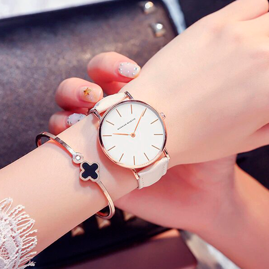 RELOJ HANNAH MARTIN ORIGINAL BLANCO DORADO ELEGANTE | SKU: HAN-18