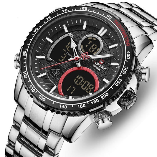 RELOJ NAVIFORCE - PLATEADO ROJO | SKU: NAV-22 - CLOCK-PERU