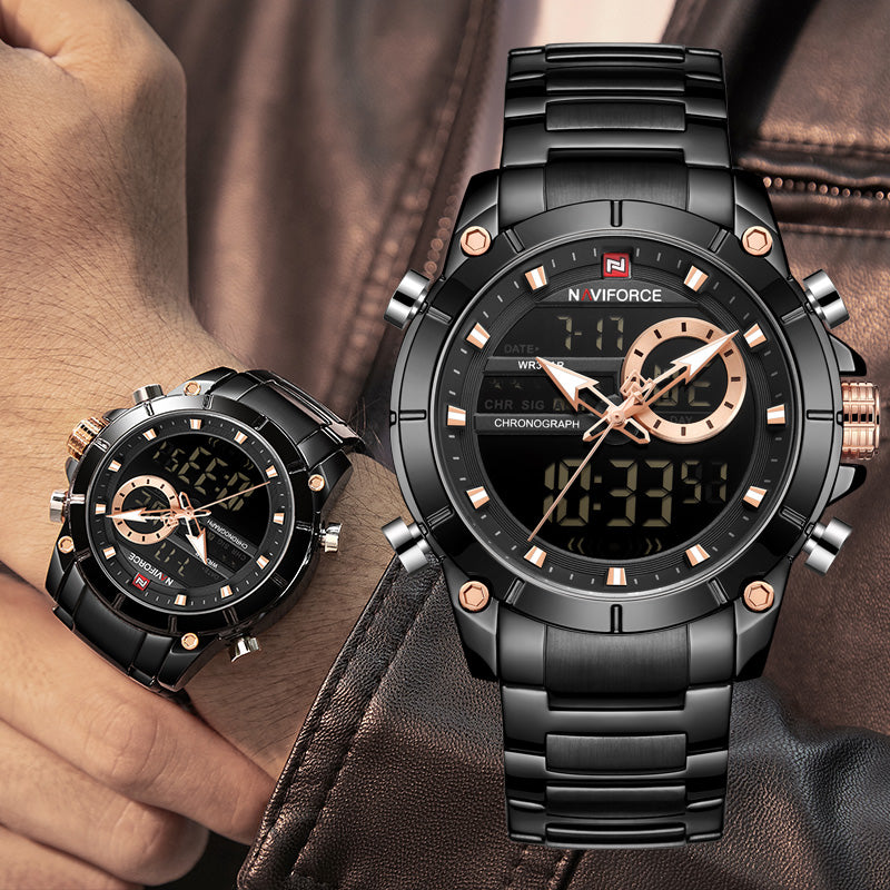 RELOJ NAVIFORCE - NEGRO ILUMINATY | SKU: NAV-19 - CLOCK-PERU