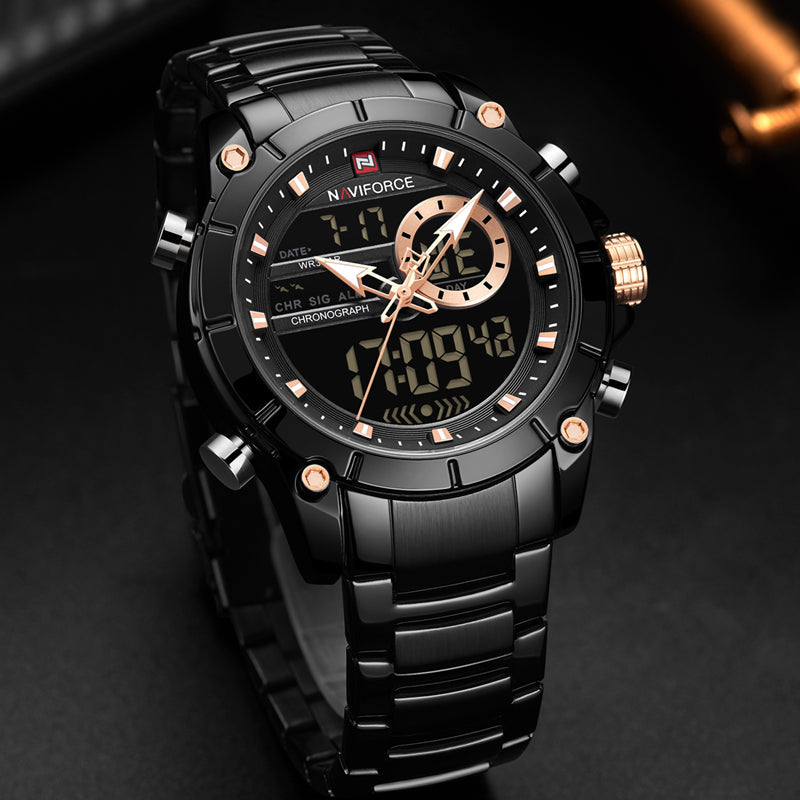 RELOJ NAVIFORCE - NEGRO ILUMINATY | SKU: NAV-19 - CLOCK-PERU