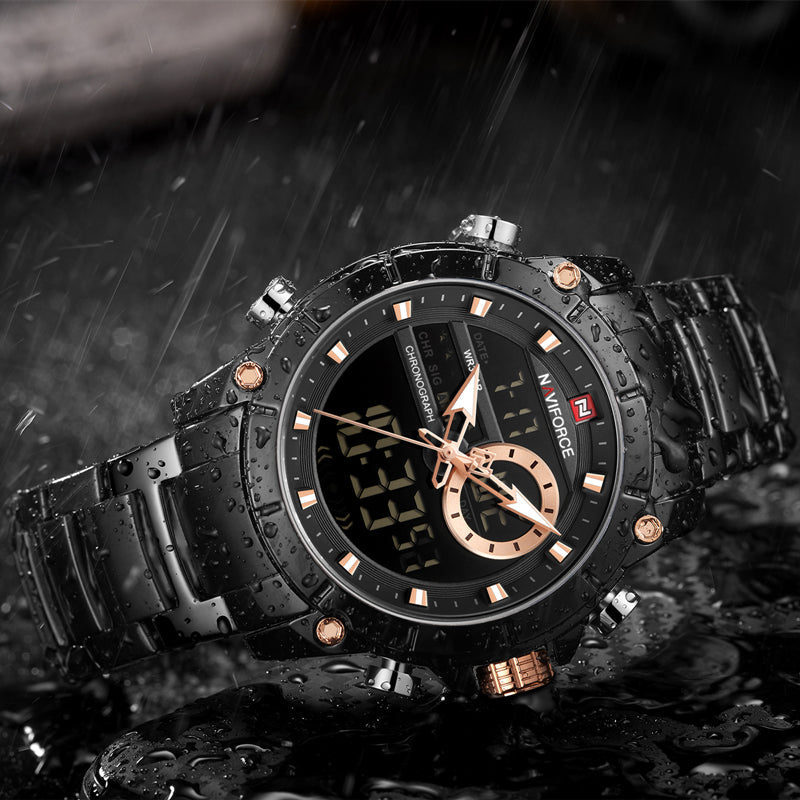 RELOJ NAVIFORCE - NEGRO ILUMINATY | SKU: NAV-19 - CLOCK-PERU