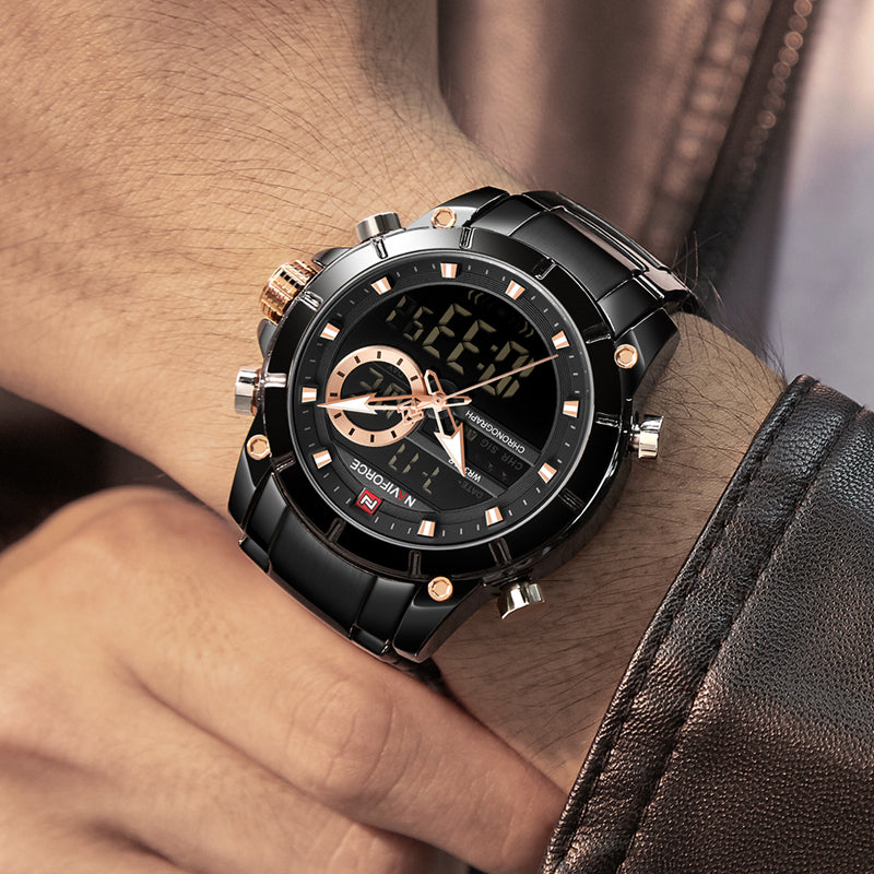 RELOJ NAVIFORCE - NEGRO ILUMINATY | SKU: NAV-19 - CLOCK-PERU