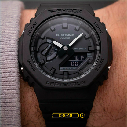 RELOJ G-SHOCK DEPORTIVO NEGRO GA-2100 - OAK | G-S-48