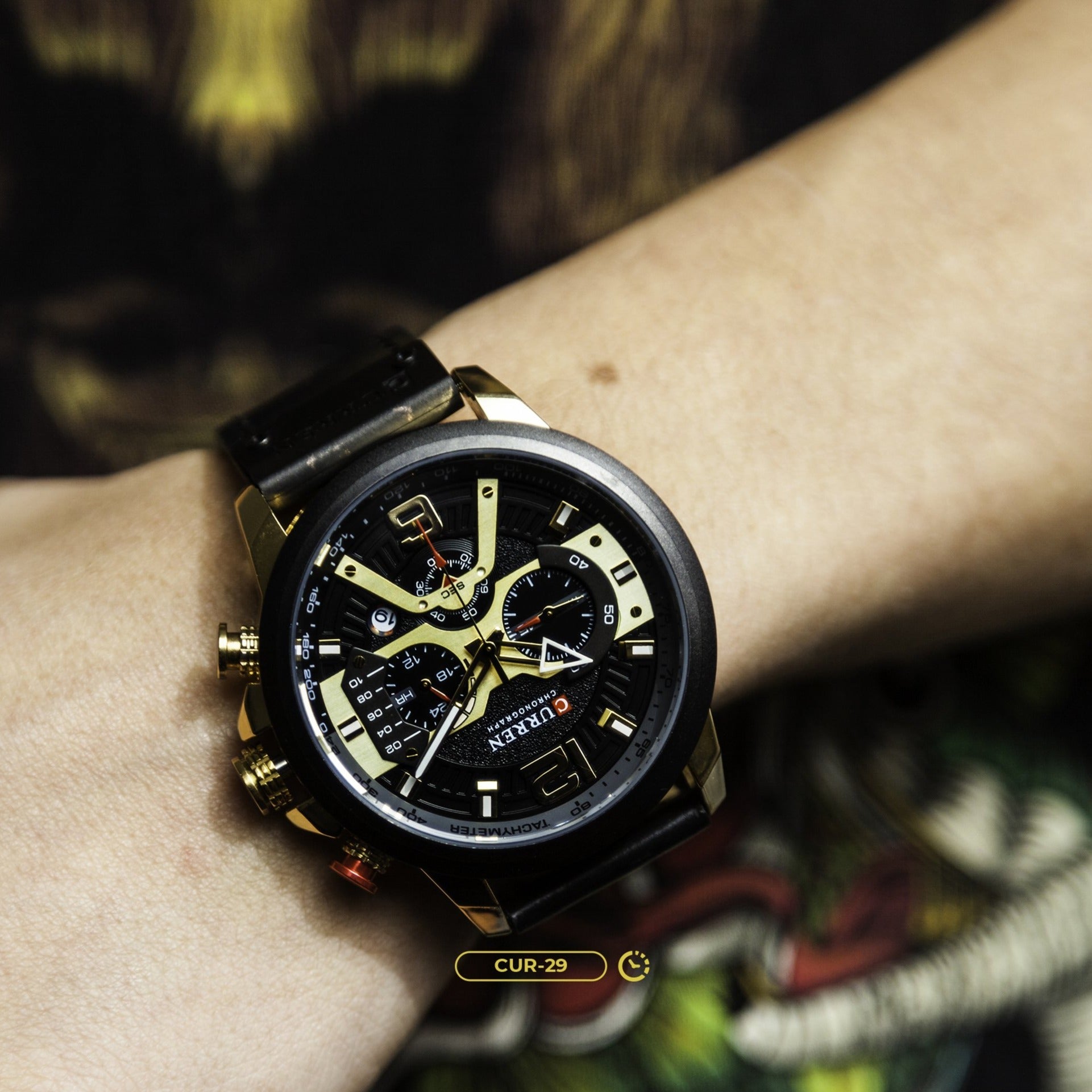 RELOJ CURREN - ELEGANTE NEGRO | SKU: CUR-29 - CLOCK-PERU