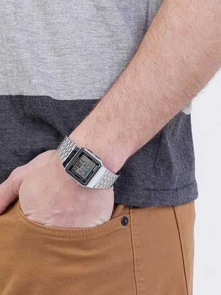 RELOJ CASIO VINTAGE A-500WA-1 ORIGINAL PLATEADO | SKU: CAS-281