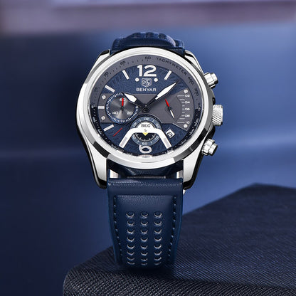 RELOJ BENYAR  ORIGINAL AZUL CUERO NEGOCIADOR | BEN-12