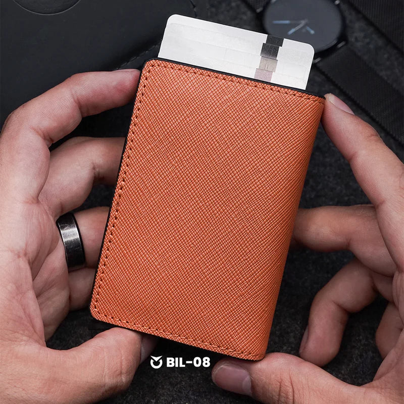 BILLETERA CUERO-SMART MARRON CLARO PARA HOMBRE | SKU: BIL-08