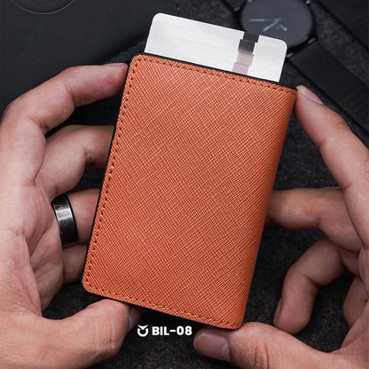 BILLETERA CUERO-SMART MARRON CLARO PARA HOMBRE | SKU: BIL-08